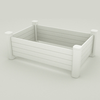 Cheong-uk — boîte de planteur en PVC blanc, facile à assembler, rectangle, plantation de légumes, fleurs rehaussantes, pour lit de jardin