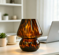Lampe de table en verre à brancher, lampe vintage en forme de champignon, lampe de chevet pour chambre à coucher, lampe de nuit pour l'étude
