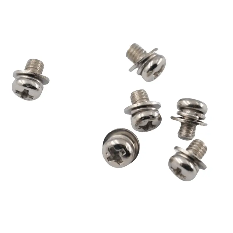 M3 M4 M5 M6 M8 Cross recessed pan head screw Round washer triple screw fasteners nickel-plated