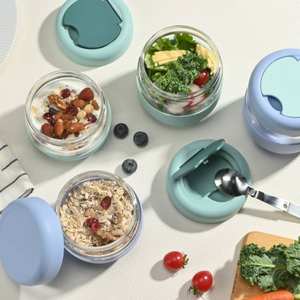 2025再利用可能エコボロケイ酸ガラス電子レンジ安全食品保存ランチ容器空気タイトシリコーン蓋と底部 - Product Image 5