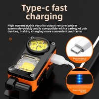 Linterna Recargable con Pantalla Digital de 360°, Resistente al Agua IP44, Portátil, Ajustable, con Sensor, Clip para Gorra, Linterna Frontal para Camping