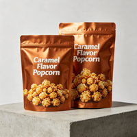 Sachet souple personnalisé en plastique de qualité alimentaire avec fenêtre pour pop-corn et chips
