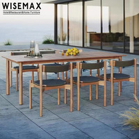WISEMAX FURNITURE Meubles d'extérieur de haute qualité, ensemble de table et de chaises de salle à manger, chaise de jardin en bois imperméable, table de jardin pour patio