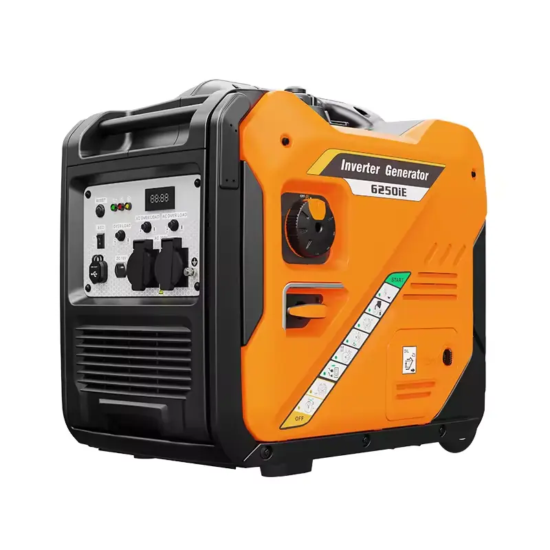 Generator inverter bensin portabel Super senyap Kemah atau penggunaan di rumah, generator daya dengan roda