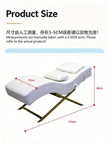 Muebles de Estética para Salón de Belleza de Lujo, Cama Facial Curva con Base Dorada, Mesa para Pestañas, Cama de Belleza, Cama de Masaje Facial - Product Image 6