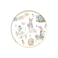 DAMAI Joyeuses Pâques – Sets de vaisselle jetables en papier gaufré 6 couleurs, assiettes, gobelets et serviettes à motifs de dessins animés colorés