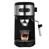 Machine à café expresso 20 bars pour usage domestique, cafetière à capsules avec mousseur à lait, réservoir d'eau amovible de 1,1 L pour cappuccino, latte