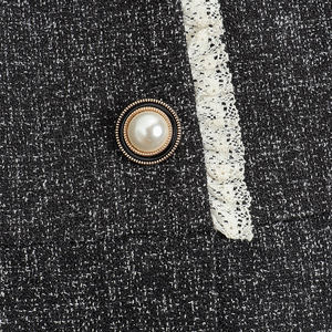 Nuovo Completo Autunnale in Stile Francese Casual, Due Pezzi, Tinta Unita, Lunghezza a Terra, Slim Fit, Tessuto Intrecciato, Linea ad A, Collo Tondo Naturale - Product Image 4