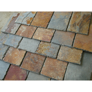 Tuiles de toiture en <span class=keywords><strong>ardoise</strong></span> naturelle multicolores chinoises, aspect rustique, fendues, en forme de bardeaux ou carrées - Product Image 5