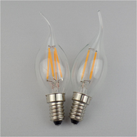 220V Décoratif E12 Candélabres LED Ampoules Dimmable LED Lustre Ampoules 4W Flamme Pointe Vintage LED Filament Bougie Ampoule