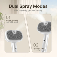 Brosse à vapeur auto-nettoyante en acier inoxydable pour animaux de compagnie, pour enlever les poils morts, facile à utiliser, pour le toilettage des chiens
