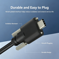 Câble d'extension USB Type-C mâle vers femelle avec trou de fixation par vis, flexible, pour la charge et le transfert de données, pour ordinateur et voiture
