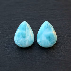 Prix d'usine 2022, meilleure qualité, pierre naturelle Larimar Quartz Briolette lisse en forme de poire, bleu ciel, 12x16mm, pour la fabrication de bijoux - Product Image 2