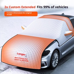 Protection pare-neige pour pare-brise avant de <span class=keywords><strong>voiture</strong></span>, couverture antigel en matériau PE, imperméable, 100% rejet UV/IR, épaisse pour une utilisation hivernale - Product Image 6