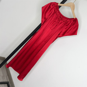 19 <span class=keywords><strong>mmi</strong></span> lụa sexy lỏng nightdress đơn giản thoải mái tằm C lụa nhà quần áo búp bê ăn mặc ngắn tay áo nightdress cho phụ nữ - Product Image 4