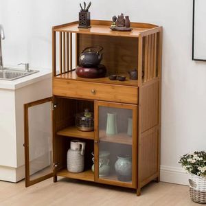 Bicheng Bamboo Kitchen <b>Sideboard</b> 100cm High With Doors And Drawer Multi Functional <b>Storage</b> Cabinet For Kitchen Countertop Use - Product Image 3