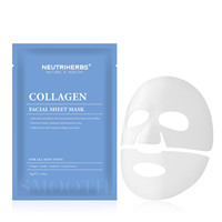 Masque d'hydratation facial 2 pièces apaisant au collagène de marque privée OEM avec logo