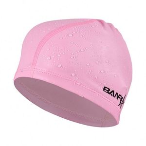Bonnet de bain unisexe confortable en nylon enduit PU 2024, imperméable, couleur unie, avec logo personnalisé pour femmes et hommes - Product Image 2