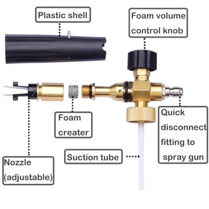 Kangpunuo QXQ-21 Autowaschset Doppelkanal Hochdruck-Kupfer-Waschsprühpistole Schaumkanone 10m Sprühweite - Product Image 3