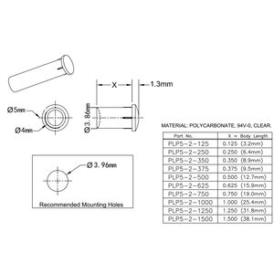 PLP5-2-250 RoHS nhựa 4 mét Đường kính vòng ánh sáng hàng đầu hướng dẫn ống Ống ánh sáng Ống ánh sáng guid LED - Product Image 6