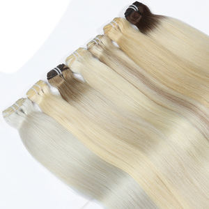 Vente en gros de cheveux brésiliens vierges bruts 100% cuticules alignées Os droit Styles attachés à la main doux teints couleur claire génie naturel - Product Image 3