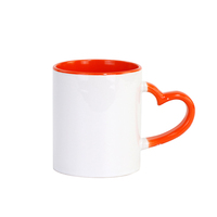 Tazas de Cerámica con Asa en Forma de Corazón, Recubiertas de Color Porcelana de Alta Calidad, Tazas Clásicas para Beber, Tazas de Café Blancas para Sublimación