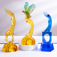 Colección de Placas de Lujo Directas de Fábrica, 4 Estilos, Grabado Láser, Cristal K9, Diseño de Panal de Abeja con Águila, para Reconocimiento Corporativo