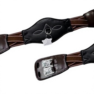 HM GLOBAL - Cincha de Doma HMG-G-0128 Hecha de Cuero Suave con Acolchado de Neopreno de 6 Capas, Elástica, Ajustable, Tamaño 20-32 Pulgadas, para Uso Ecuestre - Product Image 4