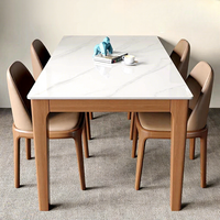 Table à manger en ardoise, style nordique minimaliste, pour petits appartements, rectangulaire, usage domestique, 4 places, chaises de salle à manger démontables