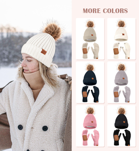 Bộ mũ và găng tay giữ ấm lót lông cừu mùa đông giảm giá nóng 2025, in logo tùy chỉnh, quà Giáng sinh dành cho nam nữ, dùng cho thời tiết lạnh ngoài trời - Product Image 6