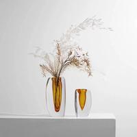 Vente flash - Vase en verre artistique minimaliste CrystalCoast, design unique, couleur intense