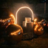 Ballons de miroir flottants d'or gonflable de décoration de boules de miroir pour des événements de noce