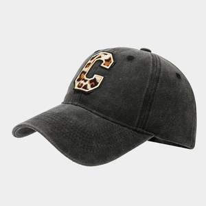 New Arrival Youmite 2 Logos Available Wholesale Washed Cotton Baseball <b>Hat</b> <b>Leopard</b> Heart C Logo Image Letter Unisex Common - Product Image 6