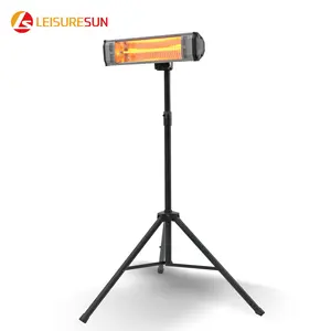 EH210TTM 1500W Portable Garden Heater Infrared Electric Heater With Tripod Easy Movement Tilt Over Protection IPX4 Weatherproof