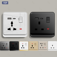 Interrupteurs muraux OEM en promotion : design moderne, 1/2/3/4 gangs, interrupteur mural PC, prise électrique universelle