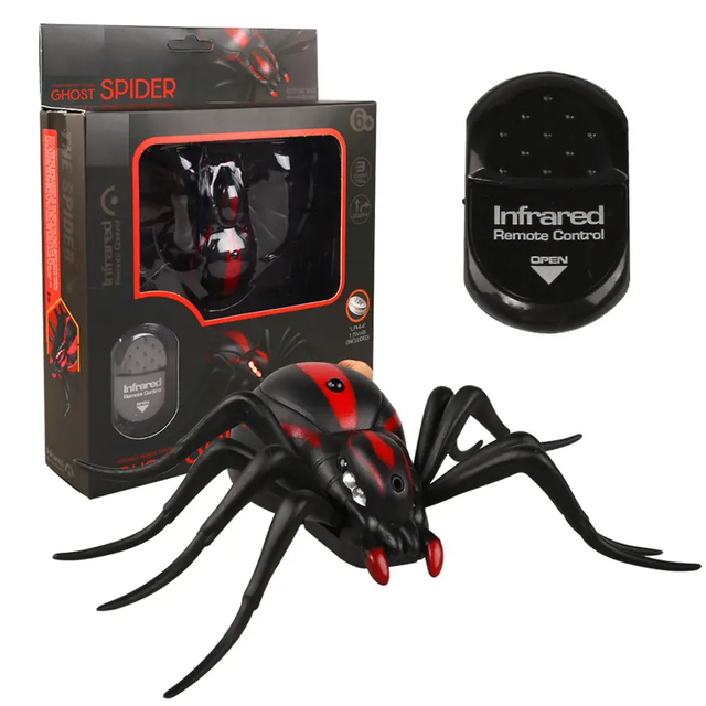 Kids Rc Car Toy High Tech Intelligent Spider Robot Infrared Black RC Spider