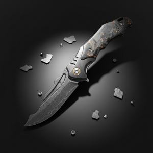 Cuchillo Plegable de Acero Inoxidable OEM DIY para Caza, Hoja de Acero con Punta Caída, Mango de Acero Inoxidable de Cambio Rápido, Ideal para Campismo Industrial y Supervivencia al Aire Libre - Product Image 6