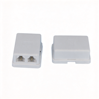 Boîtier de connexion téléphonique 6P2C, double port, boîtier de jonction de bureau, boîtier ABS, contact en cuivre pur, connecteur de fil mural pour ligne fixe