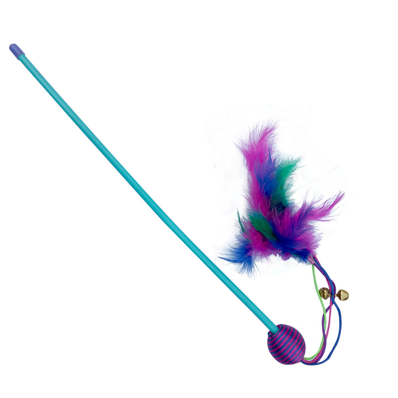 Пластиковая Опора перо игрушка для кошки "Дразнилка" палка Interative кошка игрушка-Дразнилка палка