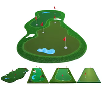 Tapis de putting de golf à 9 trous, grande taille, portable, pour intérieur et extérieur, tapis d'entraînement de mini-golf OEM personnalisé avec obstacles