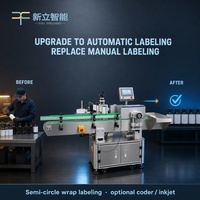 Etiquetadora Automática de Botellas Redondas, de Pie, con Envoltura Parcial, para Bebidas, Farmacéuticos, Alimentos y Cosméticos