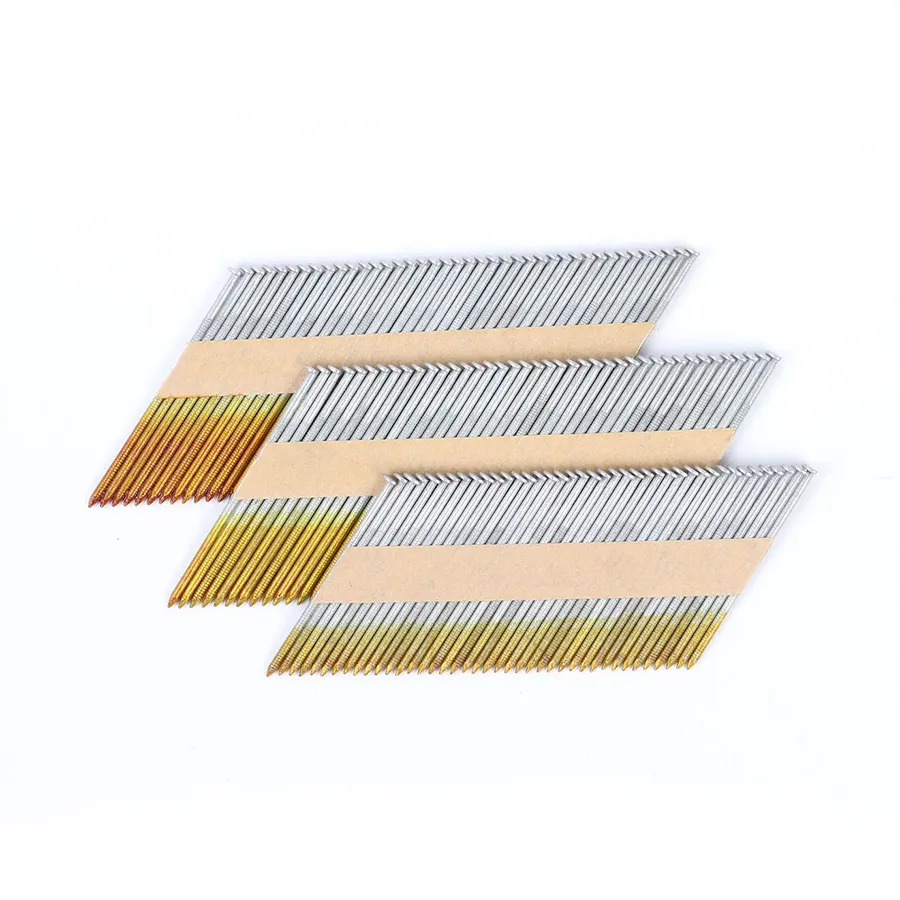 Wholesale 34 Degree Galvanized Flat Head Polished Framing Plastic Strip Nail Paper Collated Strip Nails For Wooden