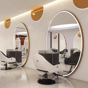 Mirror <b>Table</b> Floor Single and Double-<b>sided</b> Hair Salon Mirror with Light for Hair Cutting, Perming and Dyeing with Cabinet - Product Image 2
