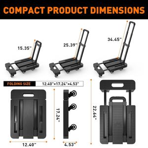 Mini-remorque pliable à 6 roues personnalisable Hand Truck Chariot de transport portable avec support OEM - Product Image 5