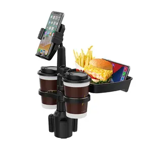 Accessori rotanti multifunzionali 360 supporto per vassoio per alimenti da viaggio in plastica per tazza da auto supporto per tablet per alimenti e bevande