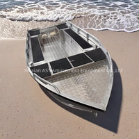 Bateau de pêche en aluminium de 13 pieds, entièrement soudé, d'occasion, à fond plat, pour la pêche au bar, vente en gros, mini bateau Jon portable simple