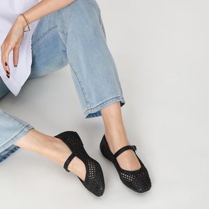 Comfort Breathable Woven <b>Flats</b> Mary Jane <b>Flats</b> Shoes Women Square Toe Ballet <b>Flats</b> Dressy <b>Flats</b> for Women - Product Image 3