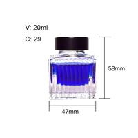 Flacon d'encre rectangulaire transparent vide de 18 ml, pot à encre en verre, bouteille d'encre pour peinture et teinture, avec bouchon à vis, surface givrée, design sérigraphié