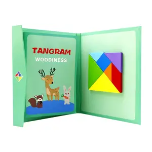 New Kids Magnetic 3D Puzzle Jigsaw Tangram Thinking Training Game Baby Montessori Learning Educational Wooden Toys for Children