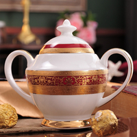 Ensemble de luxe pour café, thé et sucre, en porcelaine fine, idéal pour un mariage